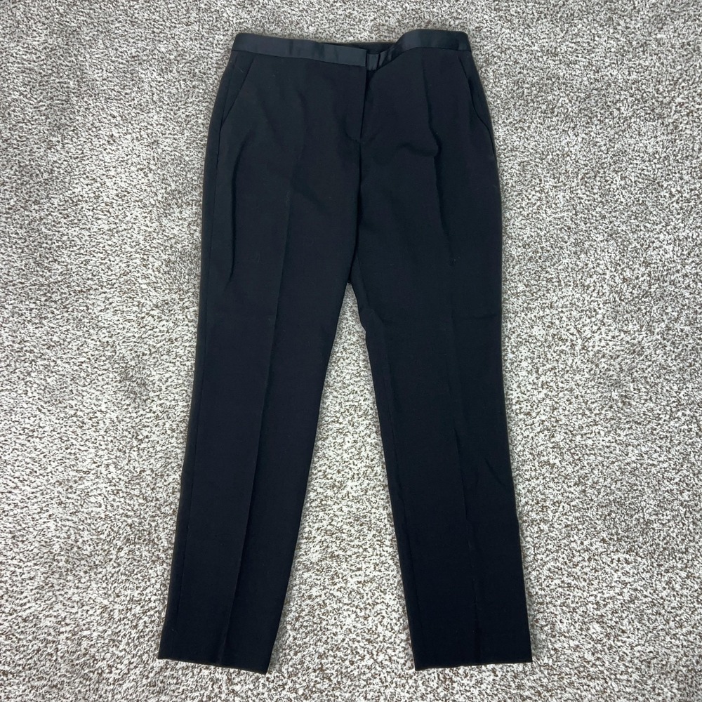 Theory Pants Womens 10 Black‎ Tailor Trouser Core Wool Dress Tuxedo Work Pants